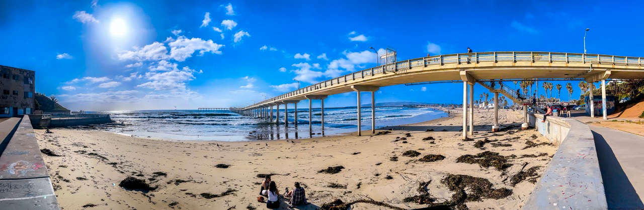 Ocean waves seen beneath the Ocean Beach pier